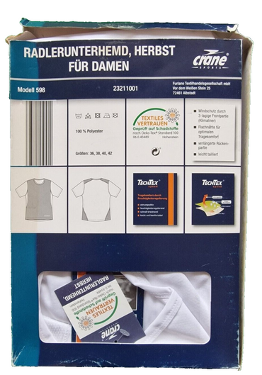 Crane Radlerunterhemd, Herbst, Damen, Farbe Weiß, Größe 38