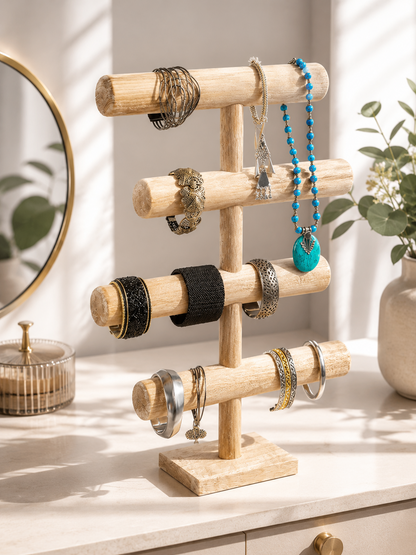 Belle Vous Schmuckständer Holz 4 Ebenen Schmuck Organizer Kettenhalter 48cm F4