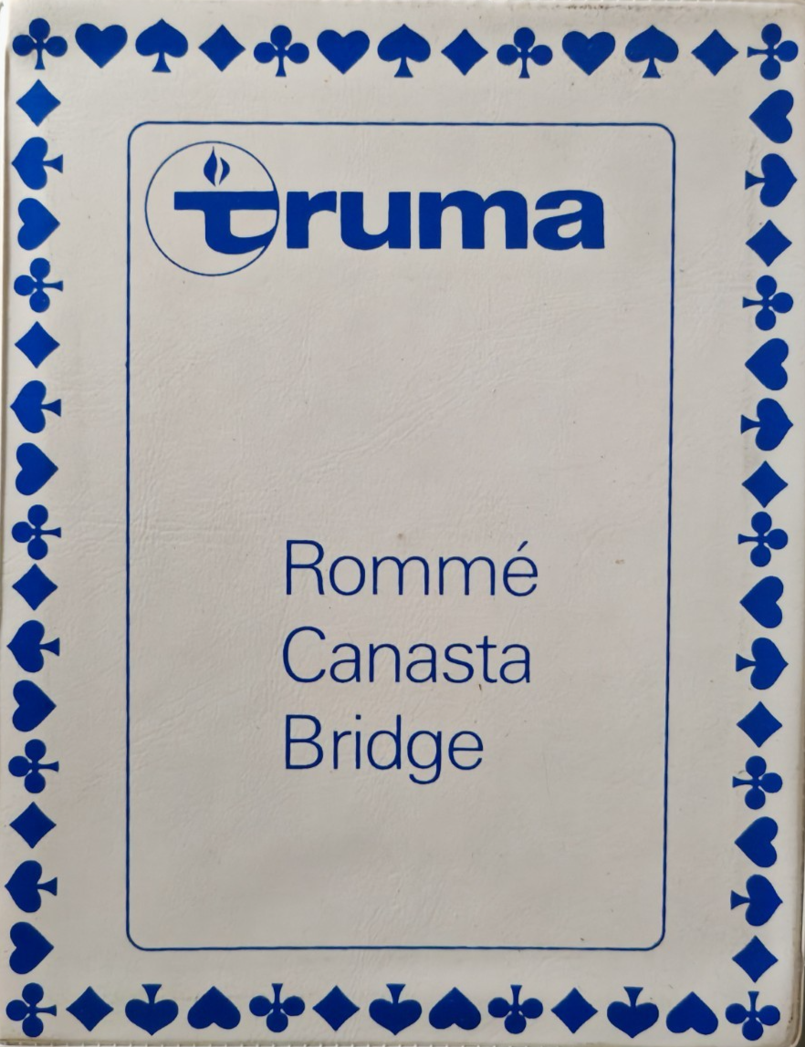 Truma Rommé Canasta Bridge Spielkarten 2 Kartendecks Werbeartikel Sammler D4