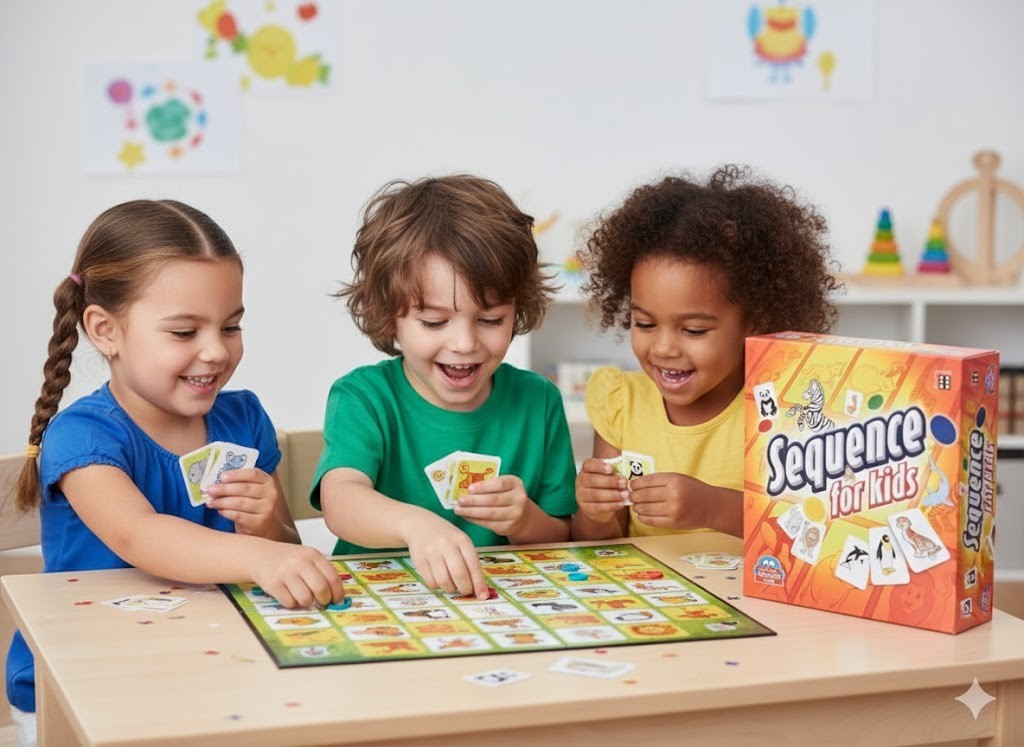 Gesellschaftsspiel für Kinder "SEQUENCE FOR KIDS" Neu!