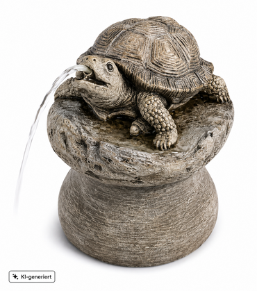 Henri Studio Schildkröte Wasserspeier Teichfigur Brunnenfigur Garten 28cm F3