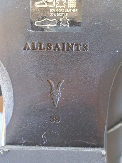 Allsaints Katy Zip Boots, Calf, Schwarz Größe 39