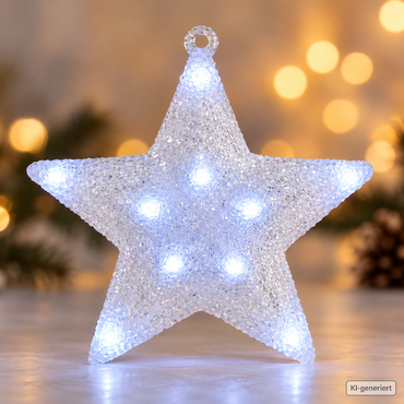 CASA DECO LED Acryl Stern Weihnachtsbeleuchtung Außen Innen 20 LEDs IP44 HA34