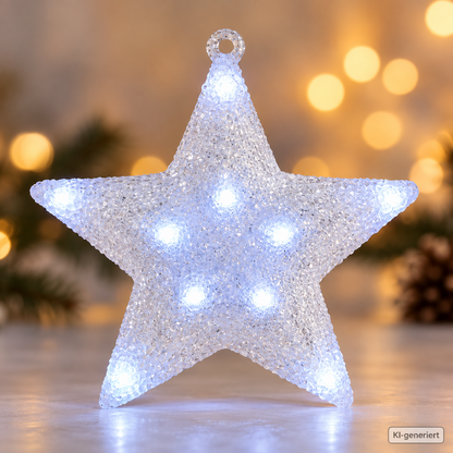 CASA DECO LED Acryl Stern Weihnachtsbeleuchtung Außen Innen 20 LEDs IP44 HA34