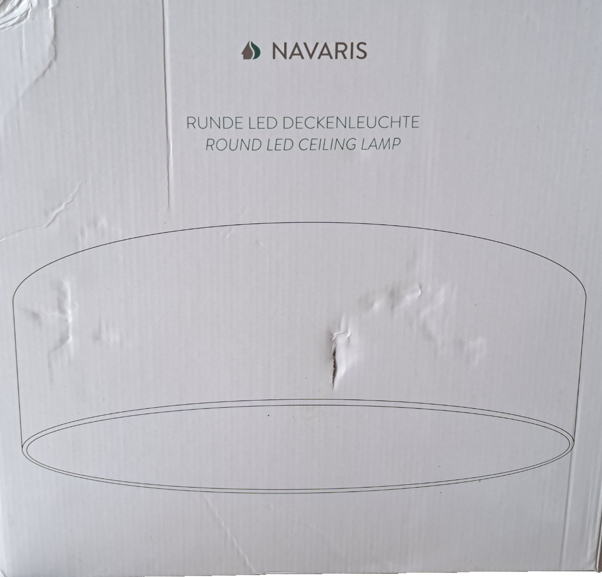 Navaris LED Deckenleuchte 40cm Beige Stoff Dimmbar Fernbedienung Decke HA33