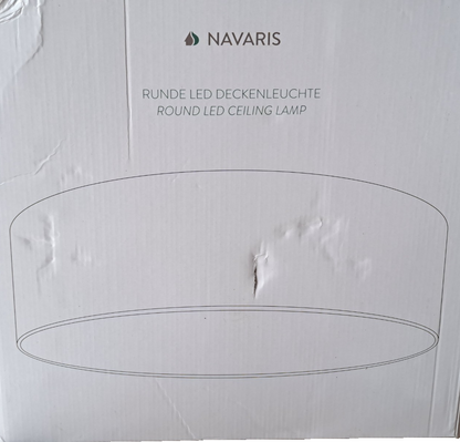 Navaris LED Deckenleuchte 40cm Beige Stoff Dimmbar Fernbedienung Decke HA33