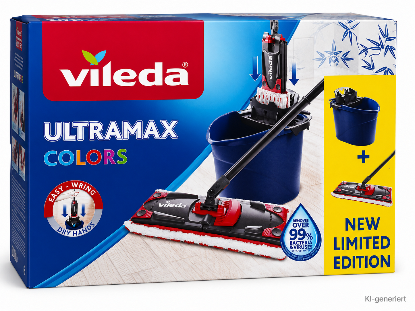 Vileda UltraMax Colors Wischsystem Komplettset Wischer Eimer Presse Limited HA18