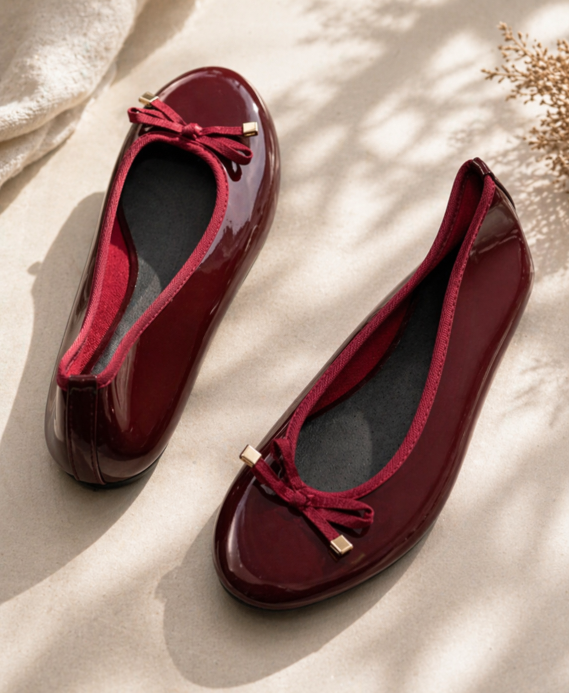 Castro Ballerinas Damen Bordeaux Gr. 40 Flats Slipper Schuhe Elegant