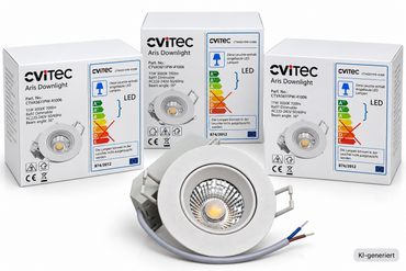 3x CViTEC Aris LED Einbaustrahler 11W 700lm 3000K Dimmbar Schwenkbar Weiß HA35