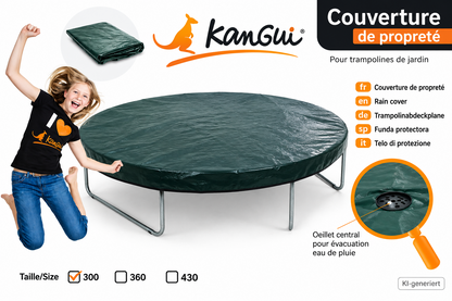 KANGUI Trampolin Abdeckplane Ø300cm Schutzplane Regenabdeckung E2