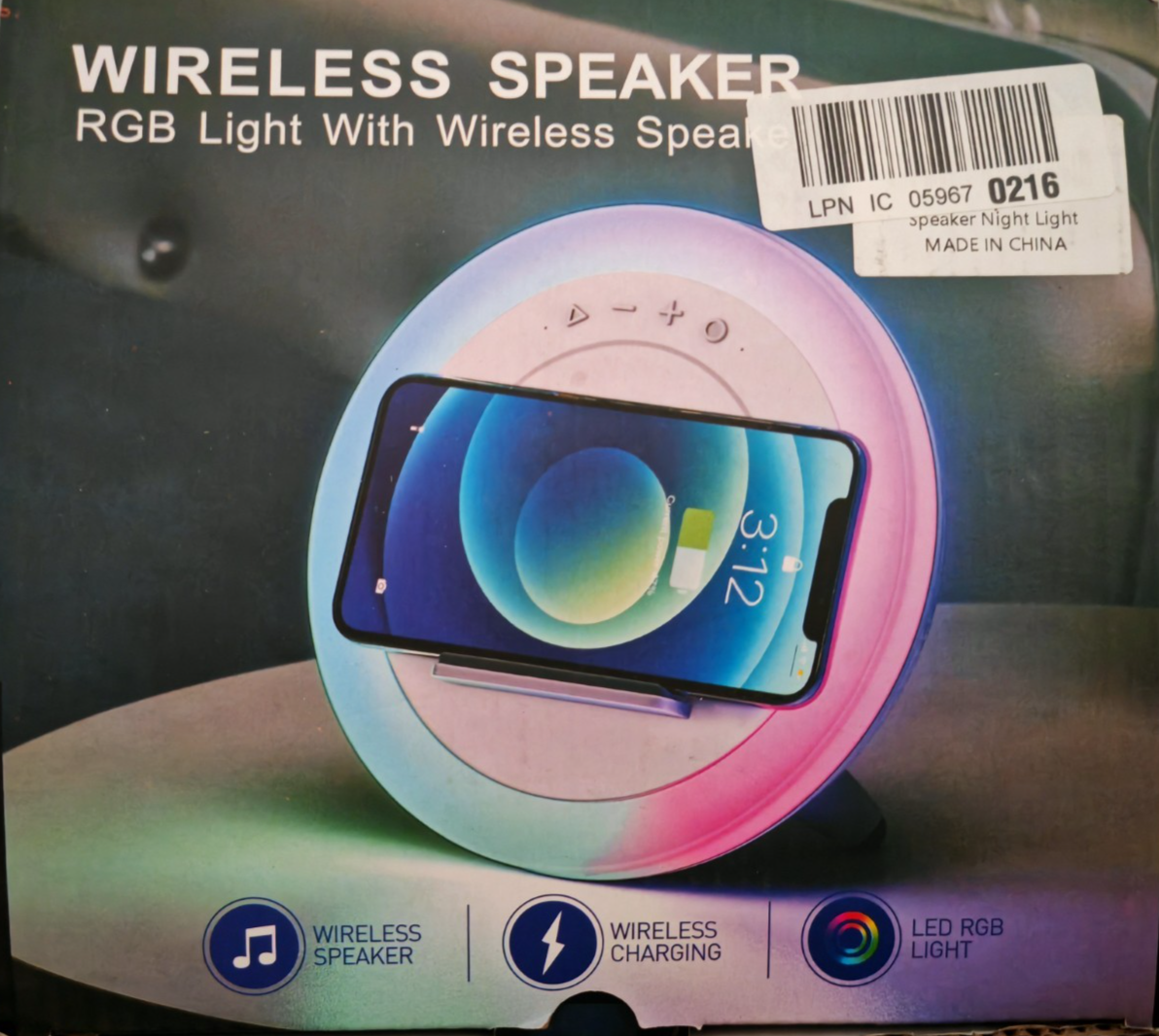 Nachttischlampe Bluetooth Lautsprecher Wireless Charger LED Atmosphärenlampe A6