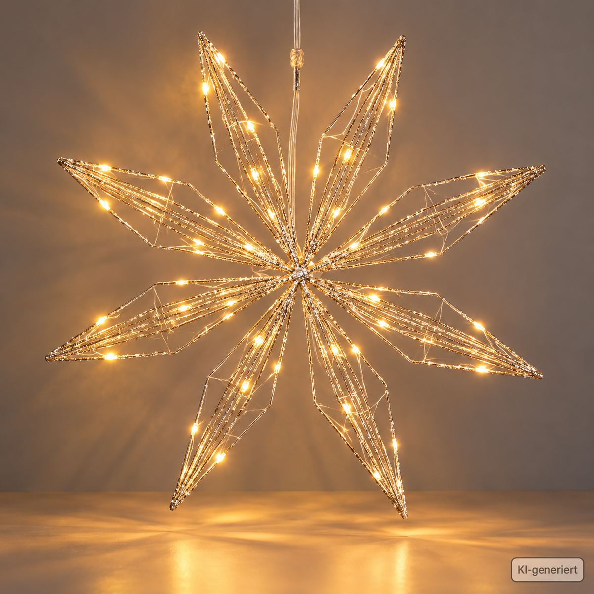 LED Stern Shine 50cm 40 LEDs Warmweiß Weihnachtsstern Hängedeko Metall HA33