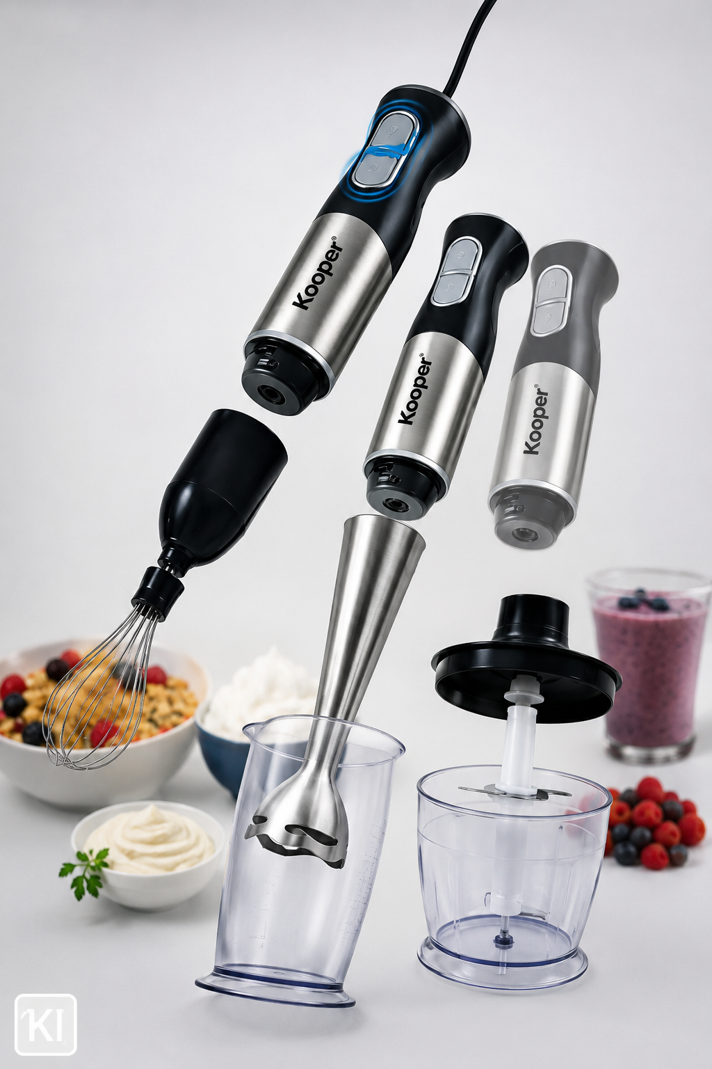 Kooper Super Chef 3in1 Stabmixer Set Pürierstab Zerkleinerer Handmixer Küche F3