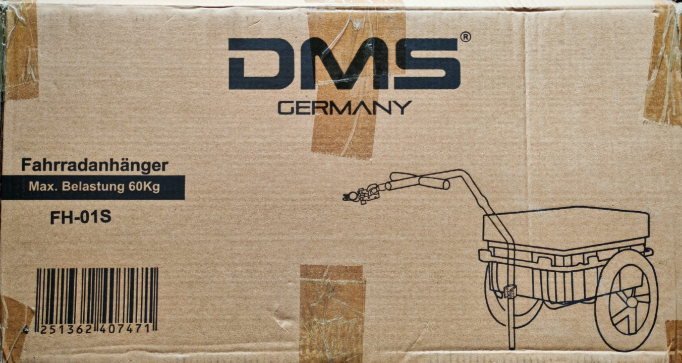 DMS 70L Fahrradanhänger mit Hochdeichsel - Schwarz (FH-01) HO-A23