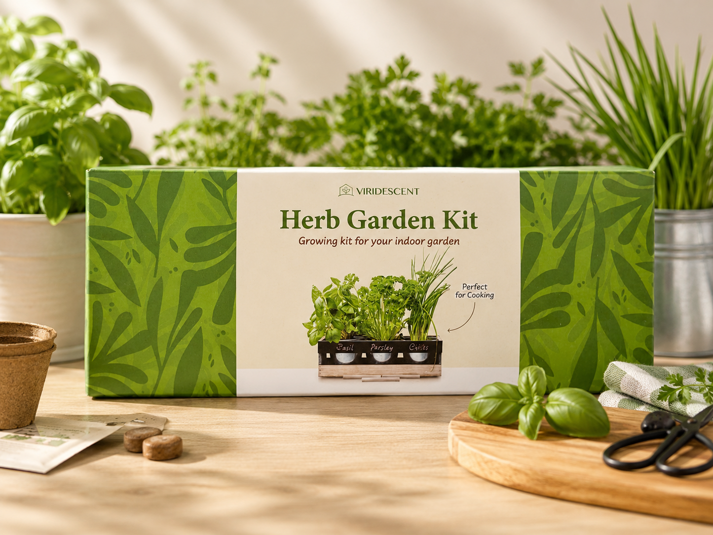 Viridescent Herb Garden Kit Kräutergarten Anzuchtset Kräuter Set Indoor B6