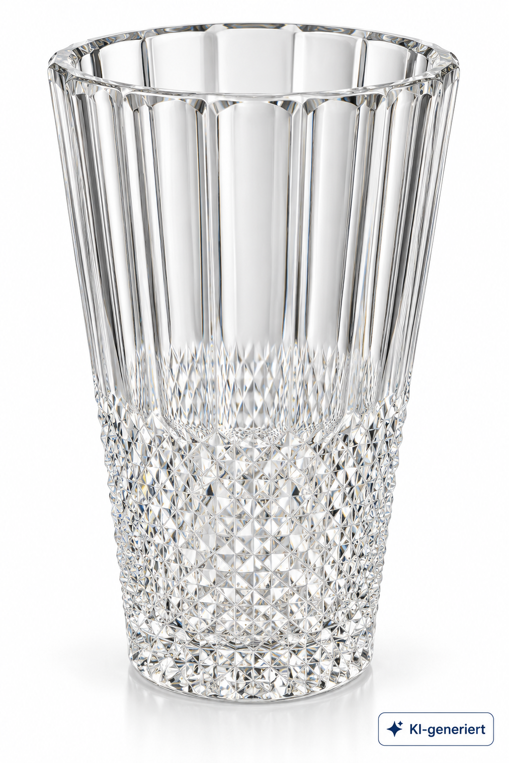 Vintage Glas Vase ca. 27 cm Klarglas Schliffmuster Blumenvase