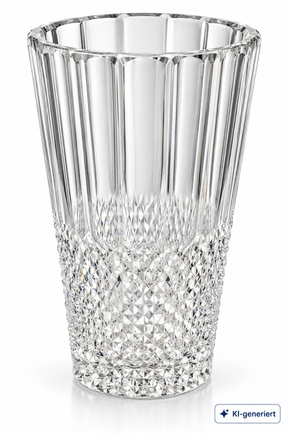 Vintage Glas Vase ca. 27 cm Klarglas Schliffmuster Blumenvase