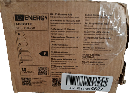 Aigostar LED Filament Glühbirnen 6er Set E27 A60 10W 1100lm 2200K Warmweiß HA34
