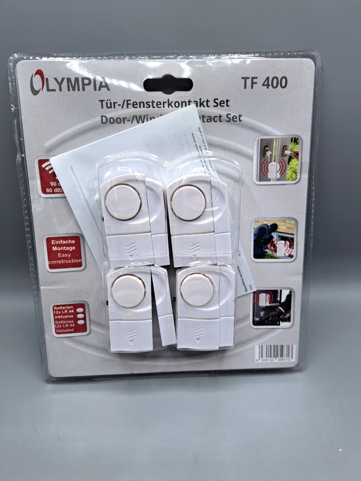 Olympia TF400 Tür Fenster Alarm Kontaktset Einbruchschutz Alarmanlage A6