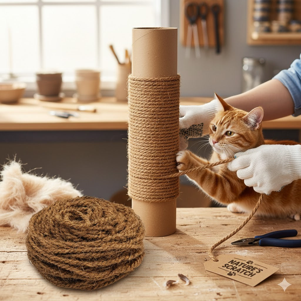 Humusziegel Kratzbaumseil 50m 7mm Natur Sisalseil Katzen Kratzbaum Ersatz HA1
