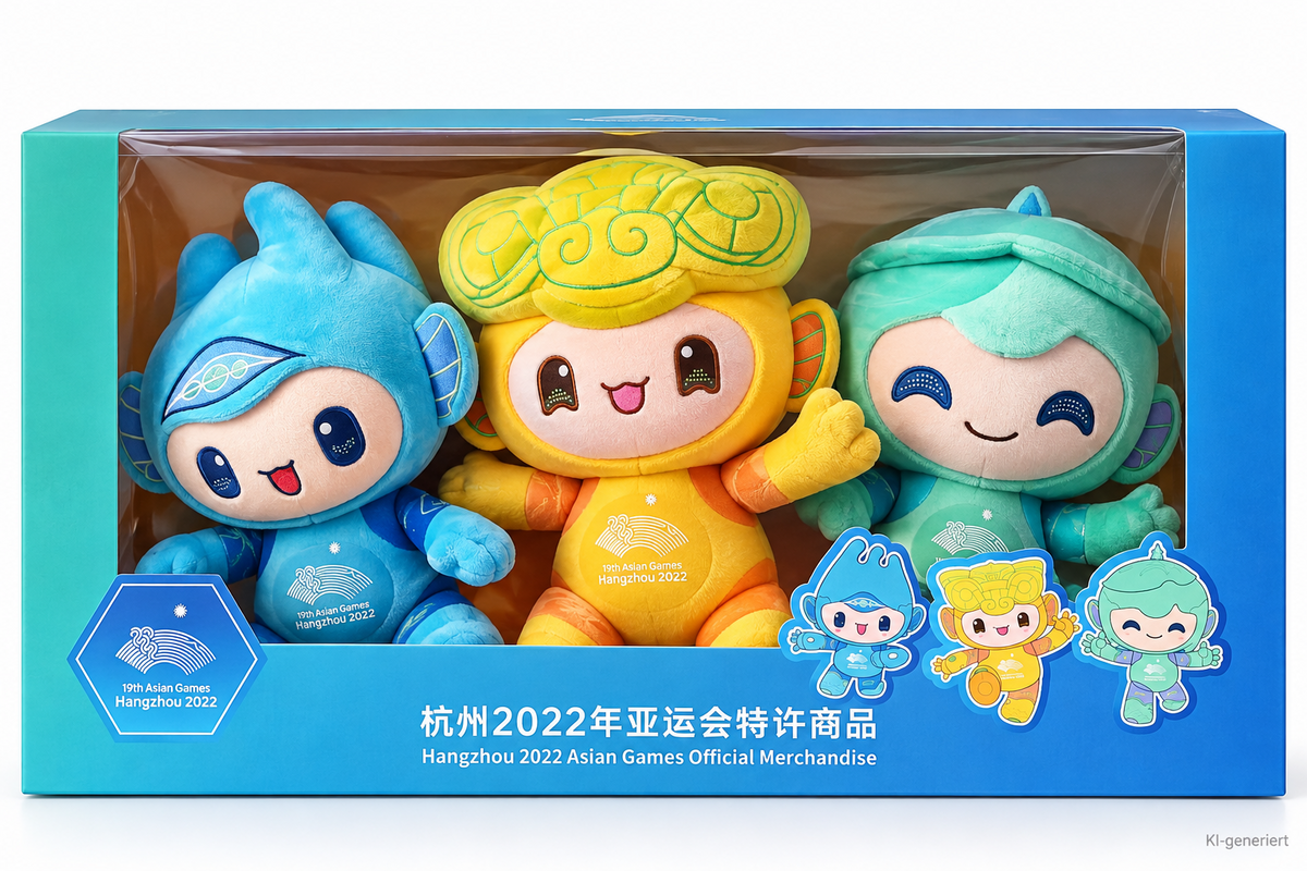 19th Asian Games Hangzhou 2022 Maskottchen Plüschtiere 3er-Set mehrfarbig D5