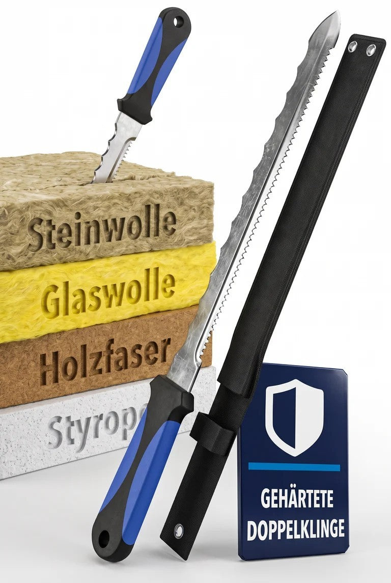 STONEREEF Dämmstoffmesser extra scharf Isoliermesser Dämmwolle Mineralwolle A3