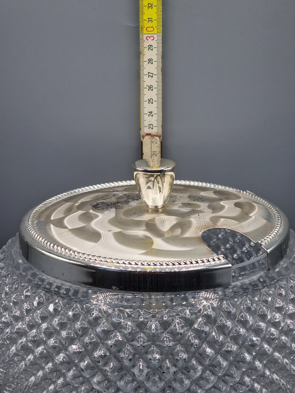Bowleglas Vintage 21 cm – Glas mit Deckel Sammlerstück