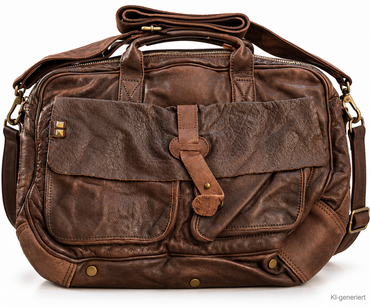 DESIDERIUS Basic Alirio Ledertasche Dark Brown Rindsleder Umhängetasche Braun H2