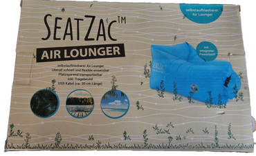 SeatZac Air Lounger, Selbstaufblasbarer Sitzsack, Integrierter Powerbank