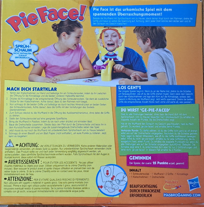 Pie Face! Partyspiel Kinderspiel Schaum Sahne Hasbro Gaming 5+ | 2+ Spieler