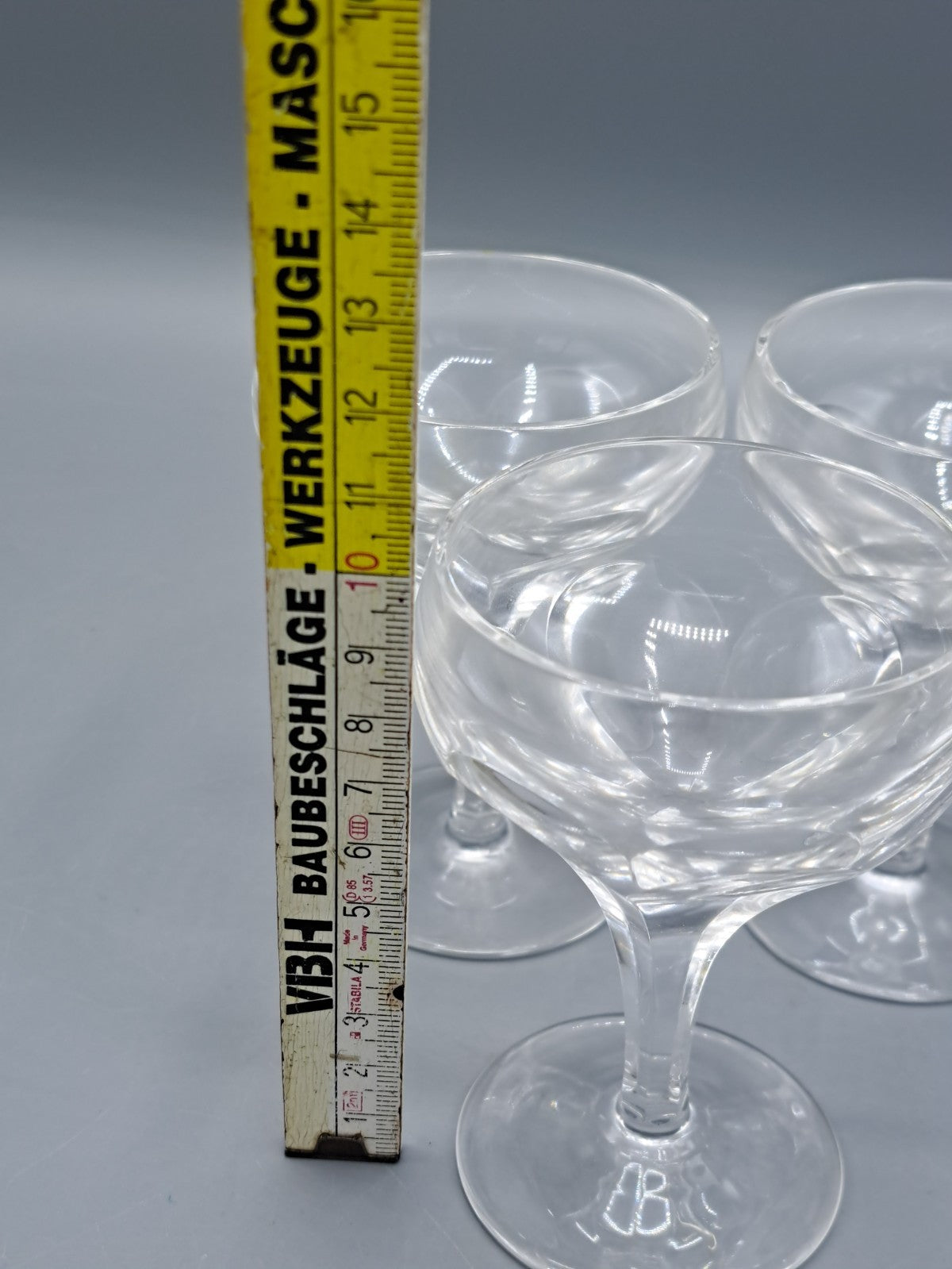 Antiqutät, Mundgelasenes Glas, Handgefertigt, 5 Stück, 10 cm hoch