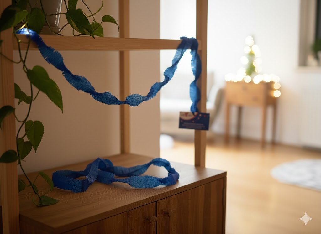 4x Susycard Kreppgirlande 24 m Blau schwer entflammbar Party Deko