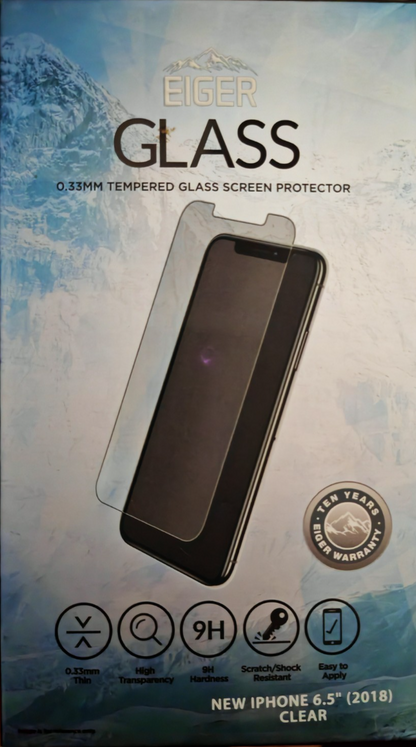 Eiger Glass Schutzglas iPhone XS Max / 11 Pro Max 6,5" 9H Displayschutz A9
