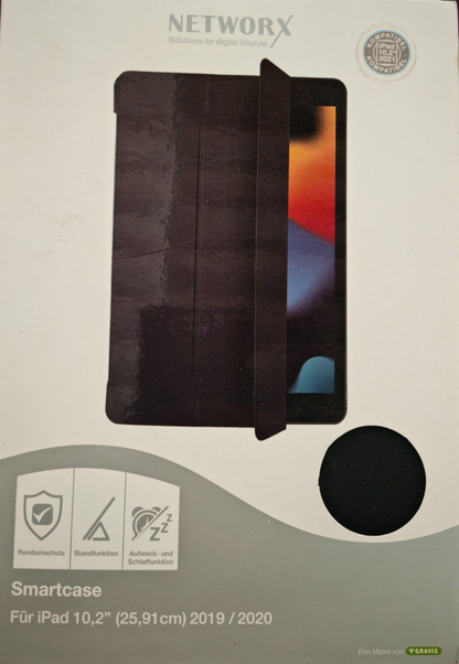 Networx Smartcase iPad 10,2 Zoll Schwarz Schutzhülle Tablet Hülle Smart Cover A7