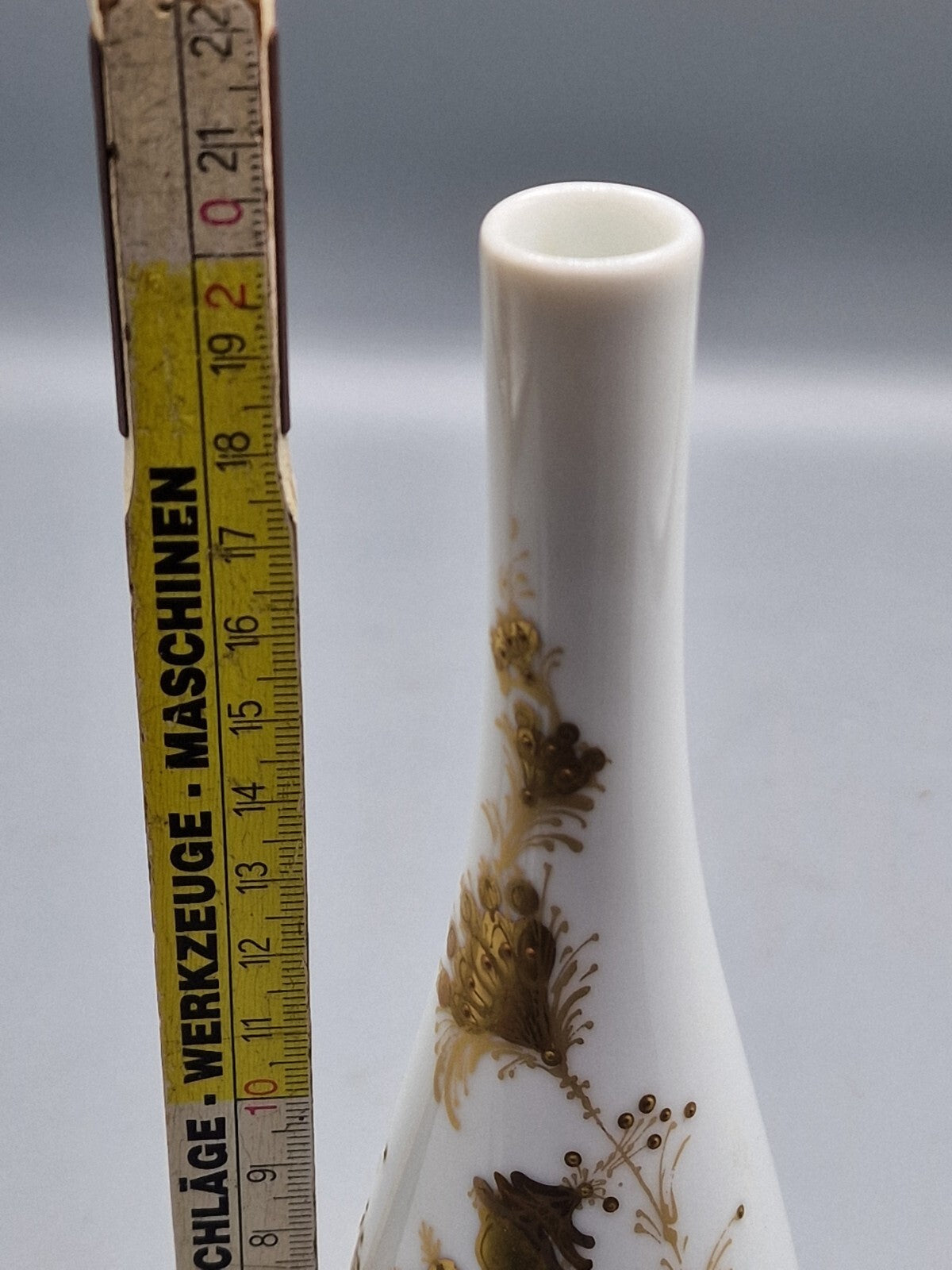VASE ROSENTHAL STUDIO LINIE QUATRE COULEURS BJÖRN WIINBLAD WEIß GOLD 20CM