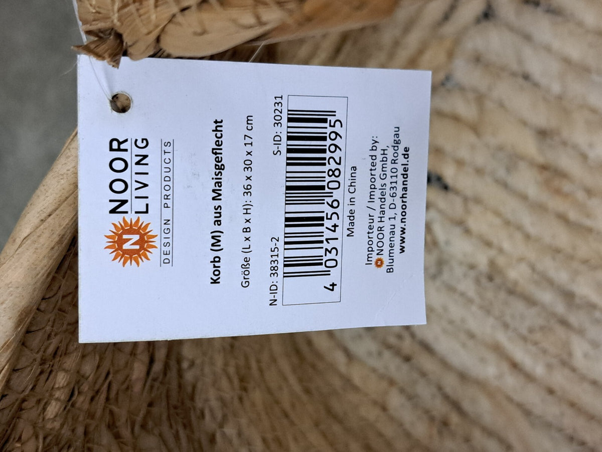 NOOR Living 3er Korb Set Maisgeflecht Aufbewahrungskörbe Natur Deko Körbe HA7