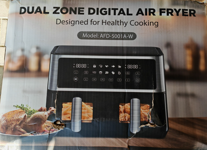 Tomanto Dual Zone Air Fryer AFD-5001A-W Heißluftfritteuse Digital