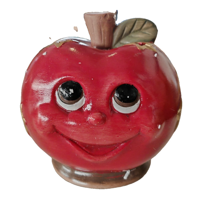 Windlicht Apfel Rot mit Gesicht 14 cm Teelichthalter Deko Herbst Weihnachten C1
