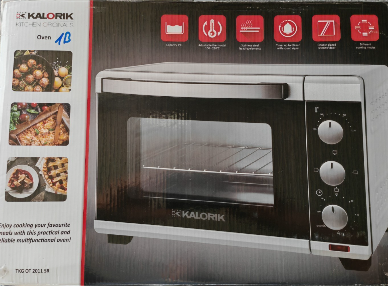 Kalorik TKG OT 2011 SR Minibackofen 19L Grill Backofen Timer 1280W Silber E6