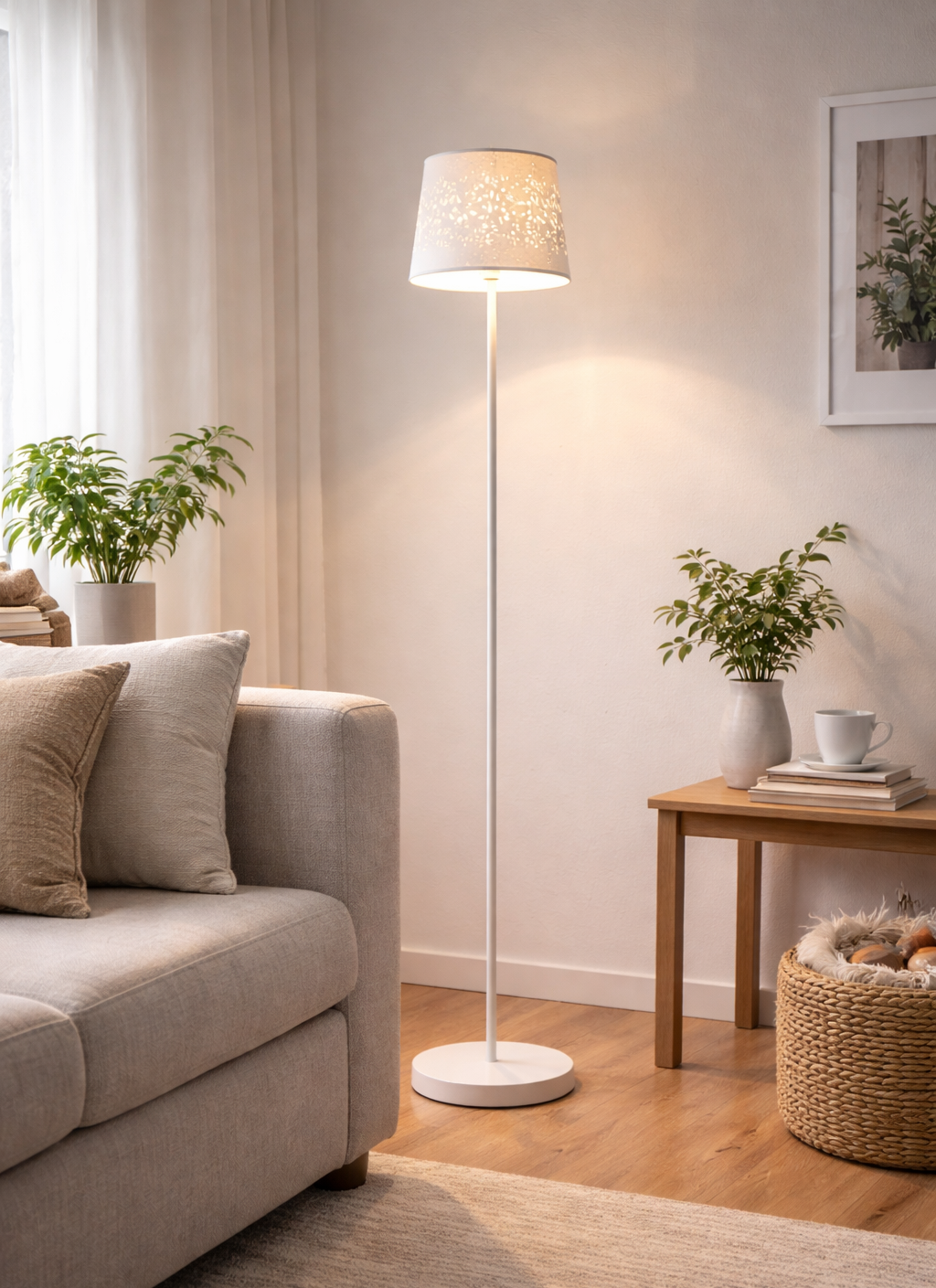 Tchibo LED Stehleuchte Akku Metall 120cm Stehlampe Kabellos Modern