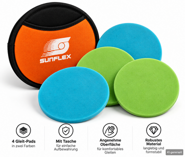 SUNFLEX 4x Mini Frisbee Wurfscheiben Set Blau Grün mit Tasche Outdoor Spiel E1