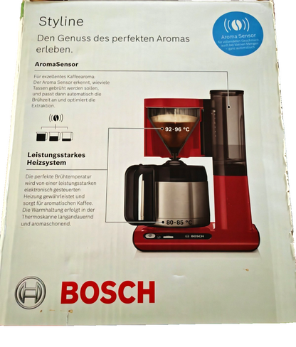Bosch Styline TKA8A054 Kaffeemaschine Thermokanne 1,1L 1100W Rot Kaffee B-03