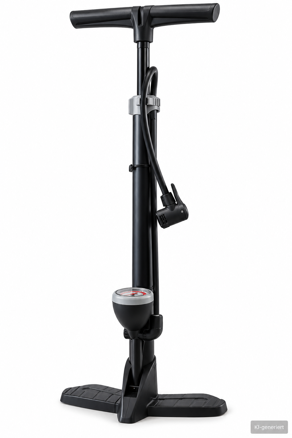 Alu Standfußpumpe mit Manometer Dualkopf Fahrradpumpe Luftpumpe 62cm  HA4