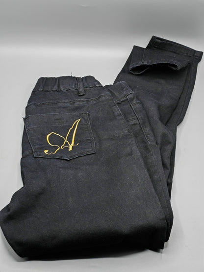 ANNI FOR FRIENDS Damen Jeggings Gr. 38 Knöchellang Rundumdehnbund Stretch D3