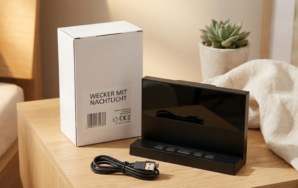 LED Wecker Nachtlicht Farbwechsel Temperatur Datum USB Snooze Digital A6