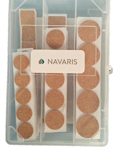 Navaris Möbelgleiter Set 215tlg Kork selbstklebend Bodenschutz Stuhlgleiter