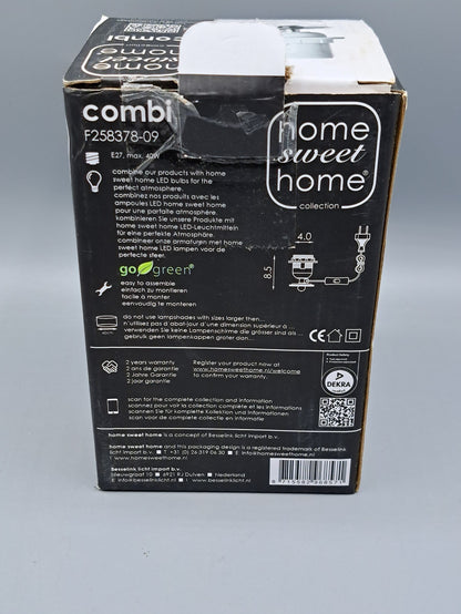 Home Sweet Home Tischlampen-Sockel Combi – Gebürsteter Stahl, E27