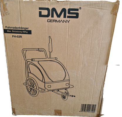 DMS FH-02R 2in1 Kinder Fahrradanhänger Jogger 2 Kinder bis 40kg Rot HA14