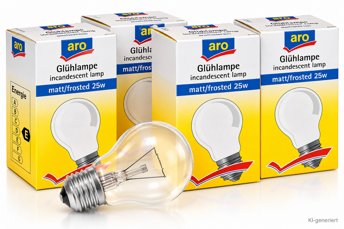 8x aro Glühlampe E27 25W 230V 220lm Matt klassische Glühbirne Leuchtmittel HA34