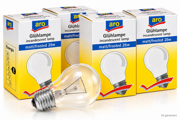 8x aro Glühlampe E27 25W 230V 220lm Matt klassische Glühbirne Leuchtmittel HA34